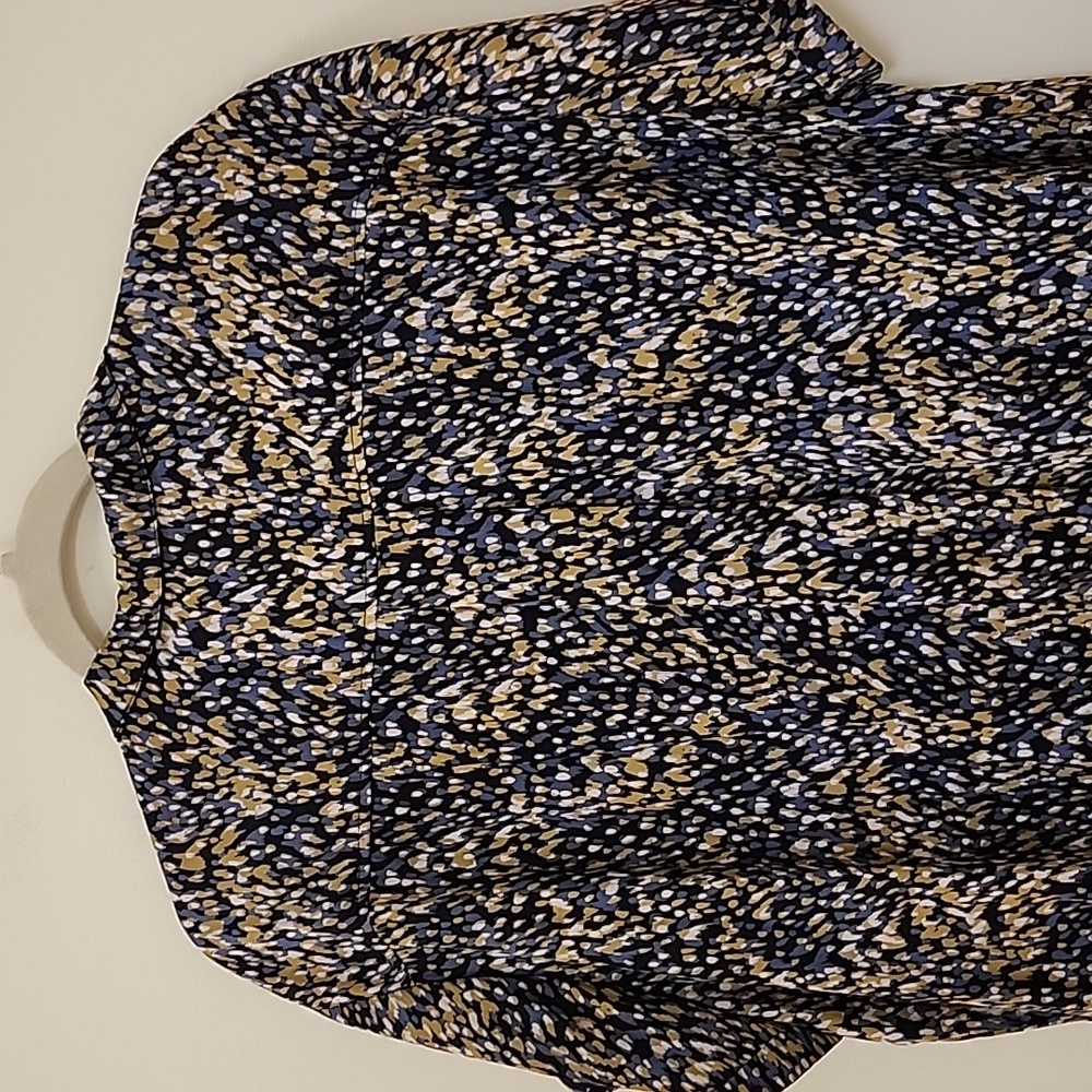 Anthropologie Womens Blue Button Up Short Sleeve Blouse Size Large Mob Wife - Picture 11 of 15